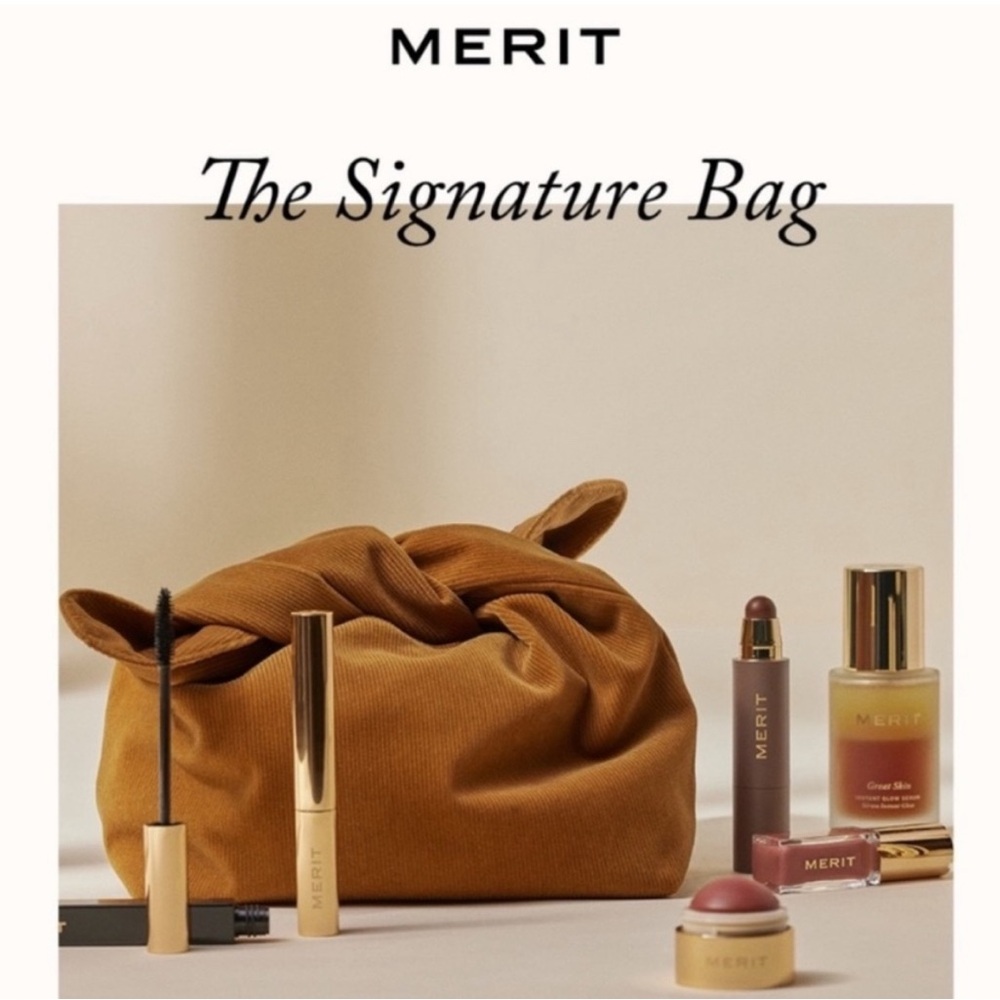 MERIT Brown Cosmetic Bag NEW!